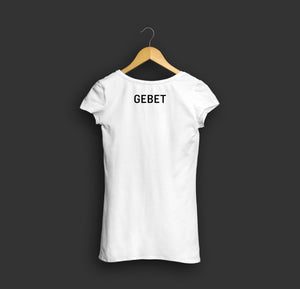 Shirt "GEBET" (schwarz / weiß – Ladies)