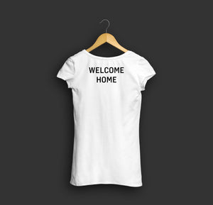 Shirt "WELCOME HOME" (schwarz / weiß – Ladies)