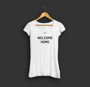 Shirt "WELCOME HOME" (schwarz / weiß – Ladies)
